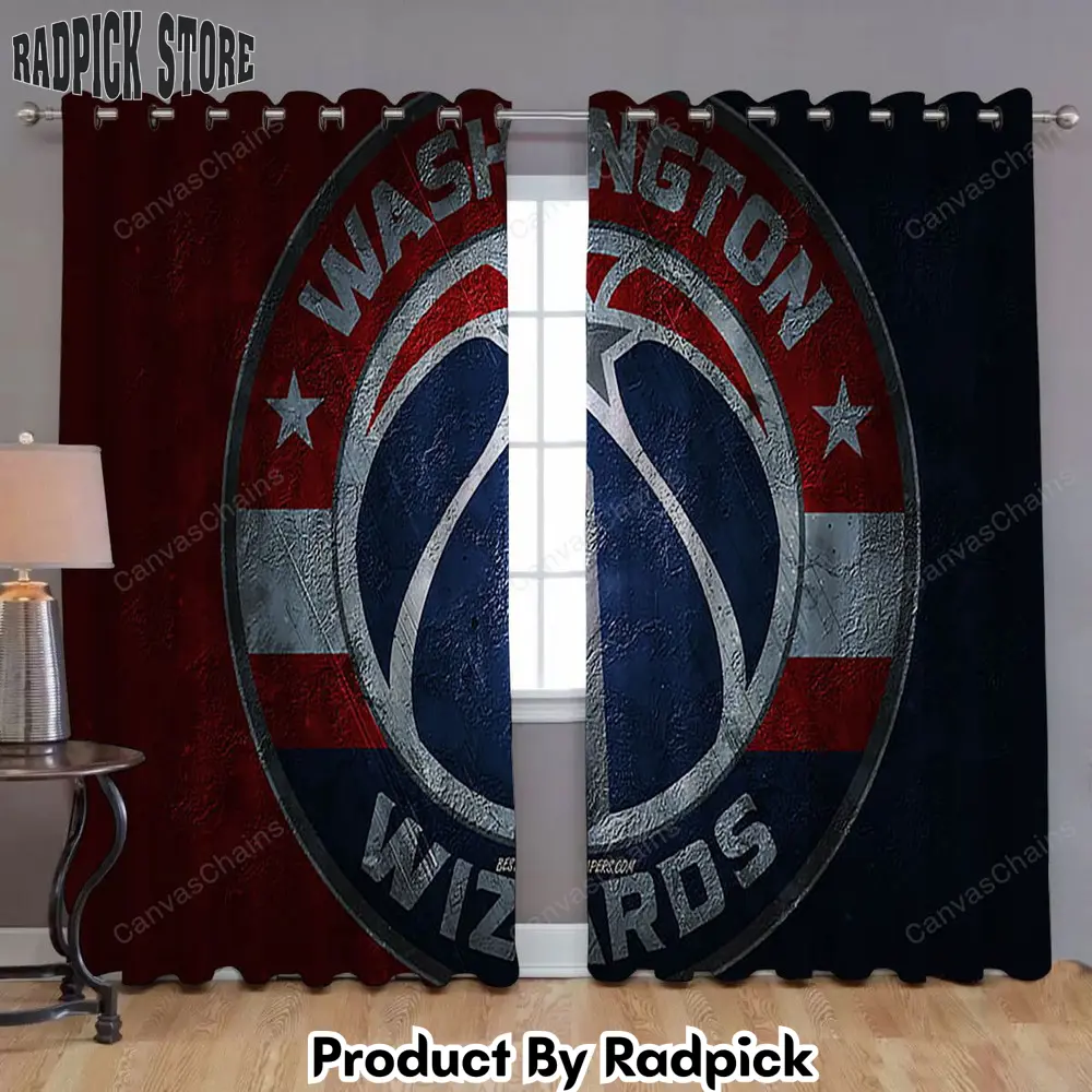 Radpick washington wizards window curtains american basketball team blue red stone washington wizards curtains living room curtains for window rp85263